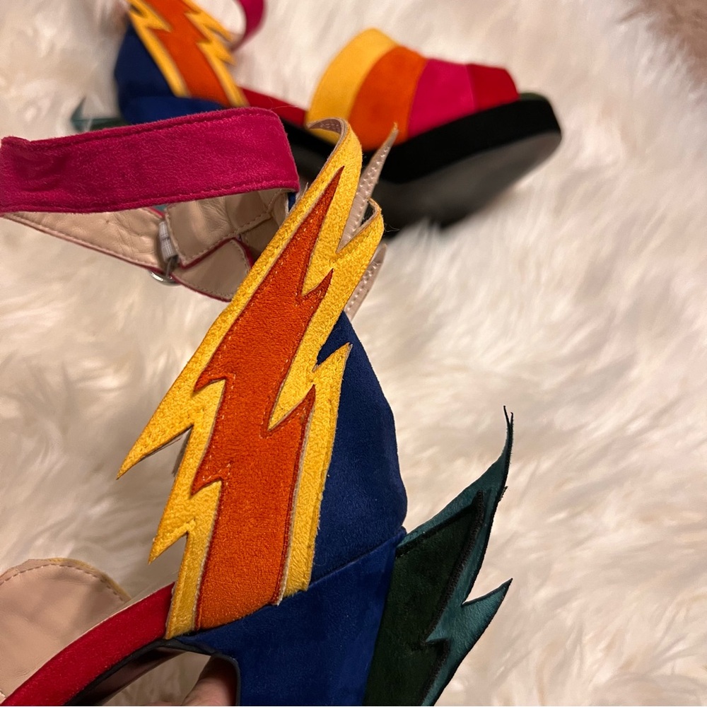 Fsj Multicolor Lightning Bolt Platform Heels Prid… - image 7